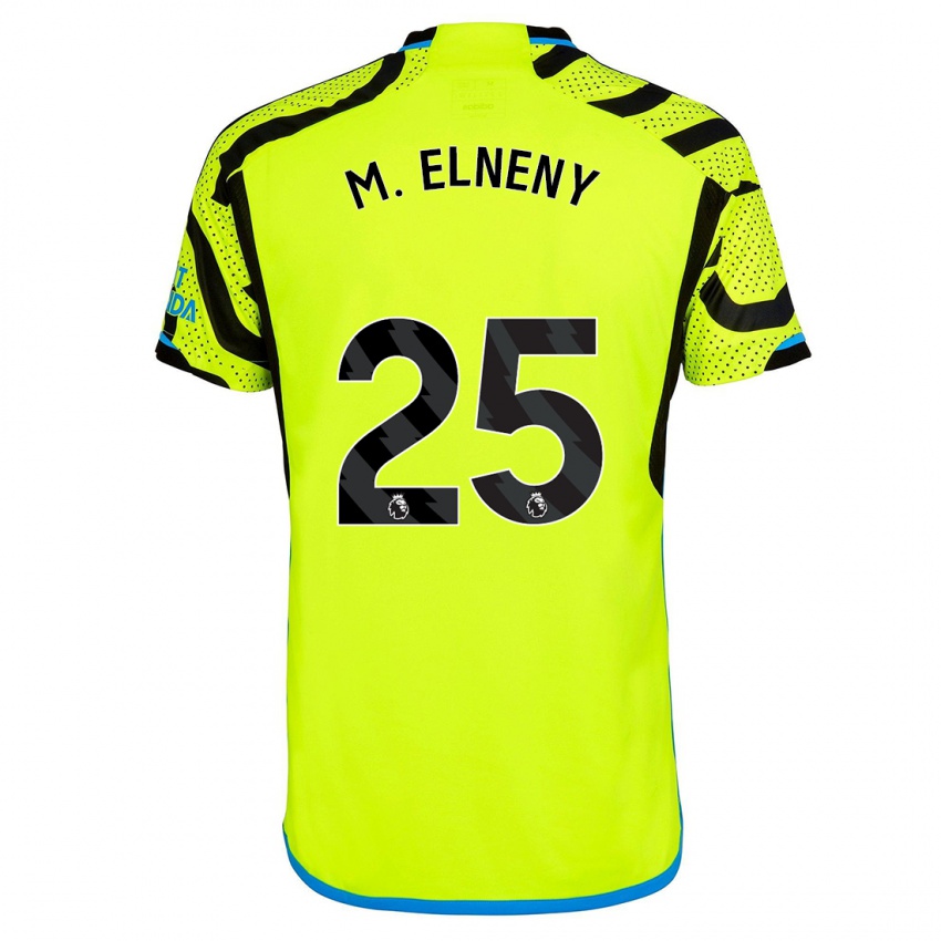 Dzieci Mohamed Elneny #25 Żółty Wyjazdowa Koszulka 2023/24 Koszulki Klubowe