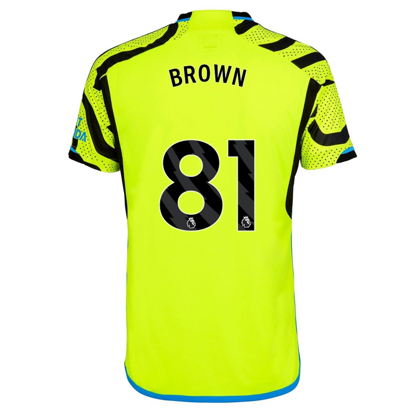 Dzieci Luis Brown #81 Żółty Wyjazdowa Koszulka 2023/24 Koszulki Klubowe