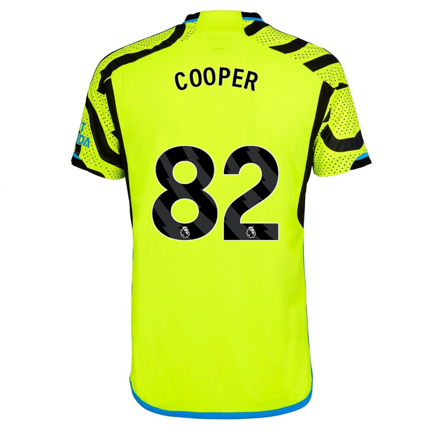 Dzieci Noah Cooper #82 Żółty Wyjazdowa Koszulka 2023/24 Koszulki Klubowe