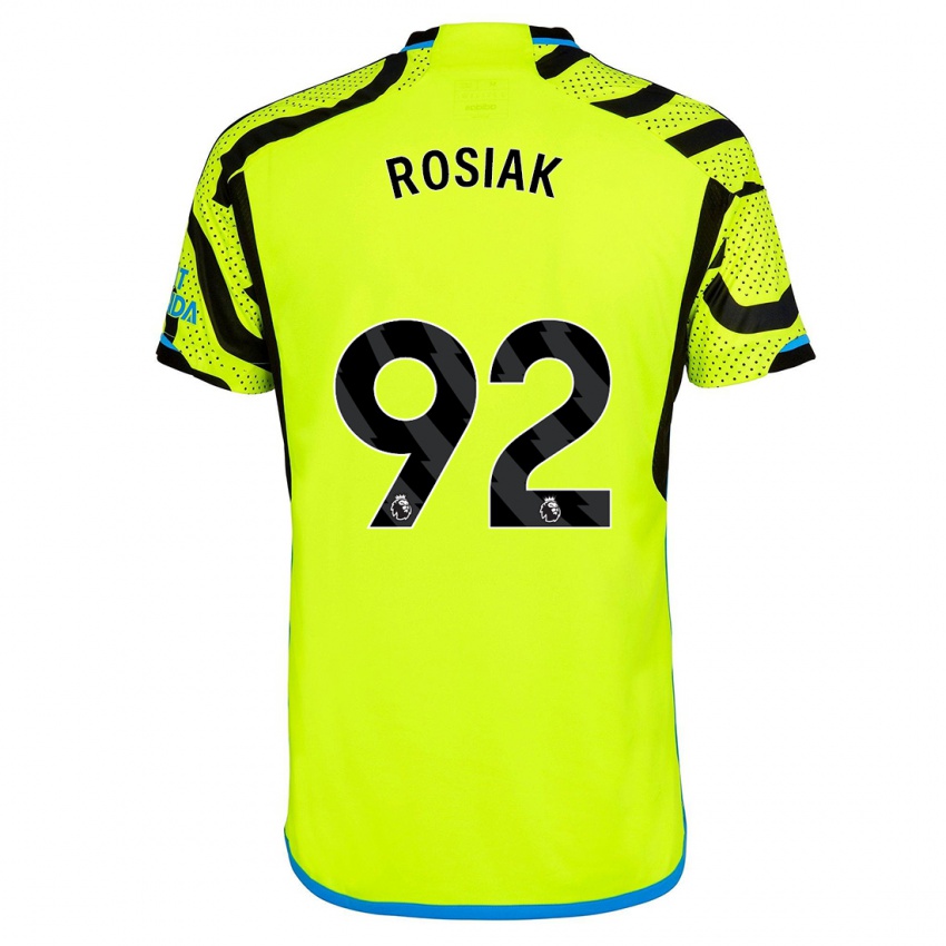 Dzieci Michal Rosiak #92 Żółty Wyjazdowa Koszulka 2023/24 Koszulki Klubowe