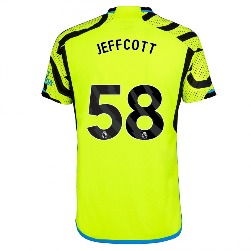 Dzieci Henry Jeffcott #58 Żółty Wyjazdowa Koszulka 2023/24 Koszulki Klubowe