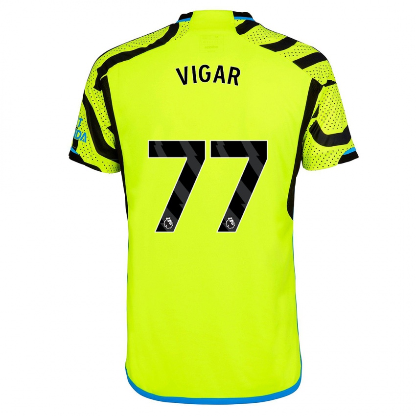 Dzieci Billy Vigar #77 Żółty Wyjazdowa Koszulka 2023/24 Koszulki Klubowe
