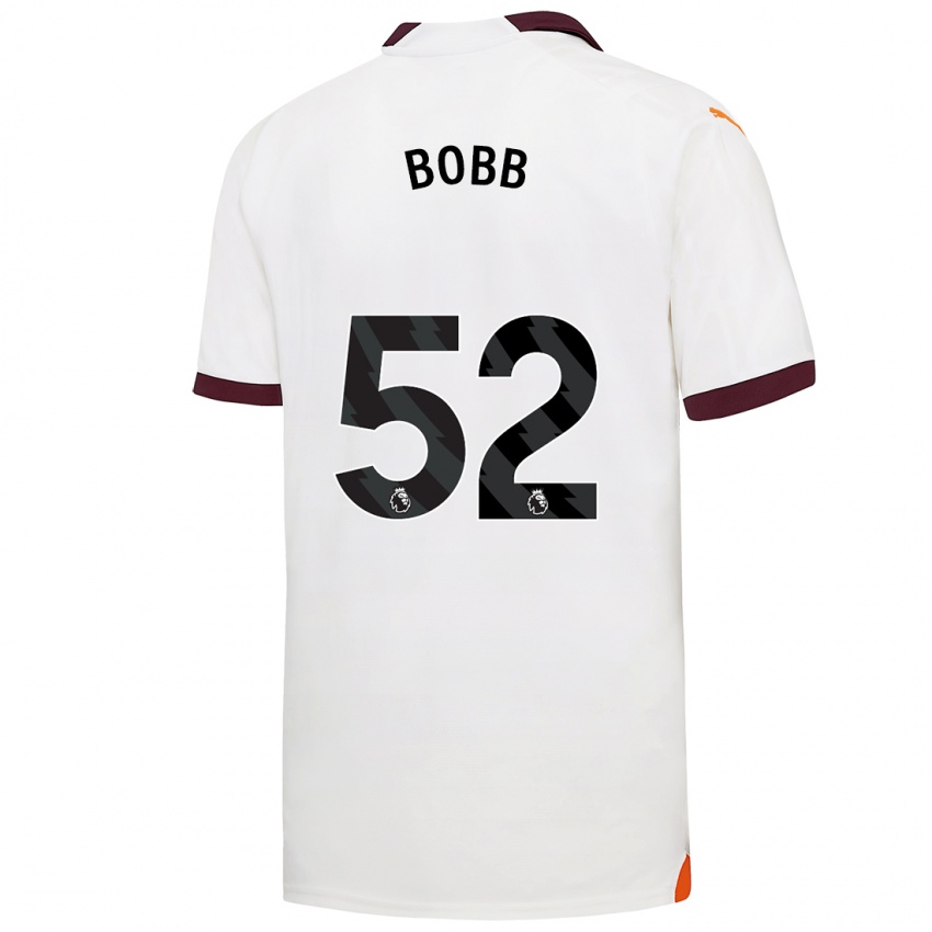 Dzieci Oscar Bobb #52 Biały Wyjazdowa Koszulka 2023/24 Koszulki Klubowe