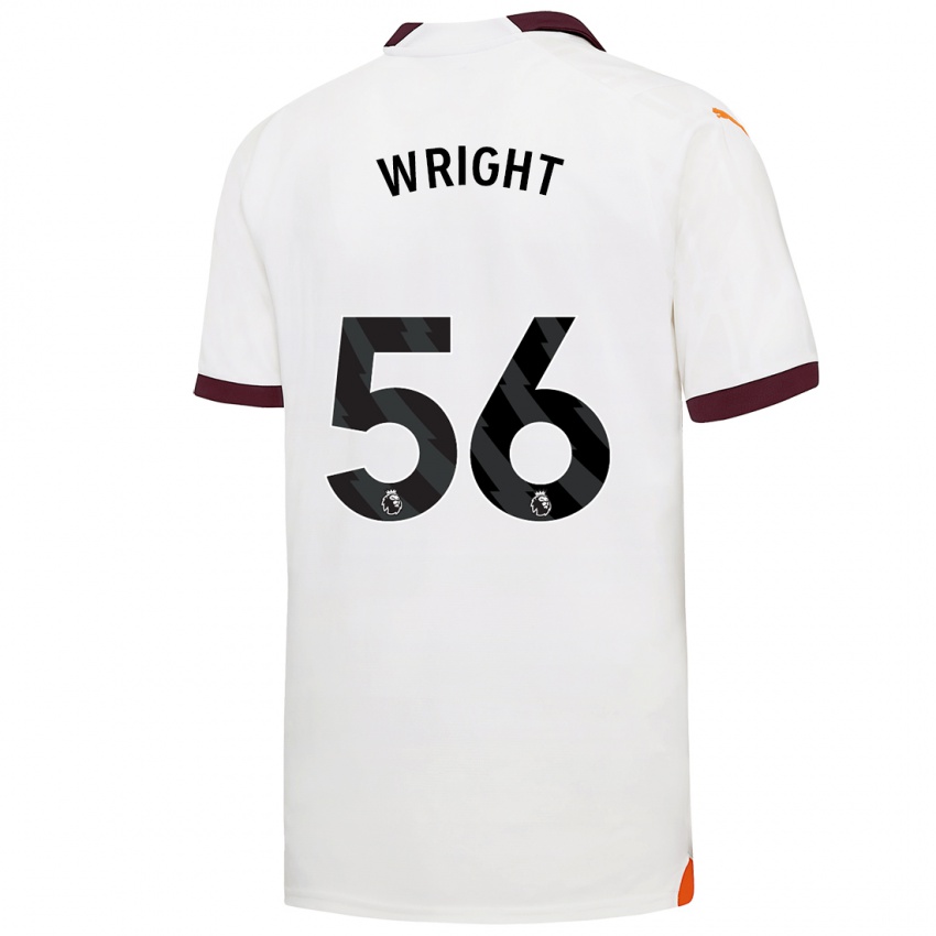 Dzieci Jacob Wright #56 Biały Wyjazdowa Koszulka 2023/24 Koszulki Klubowe
