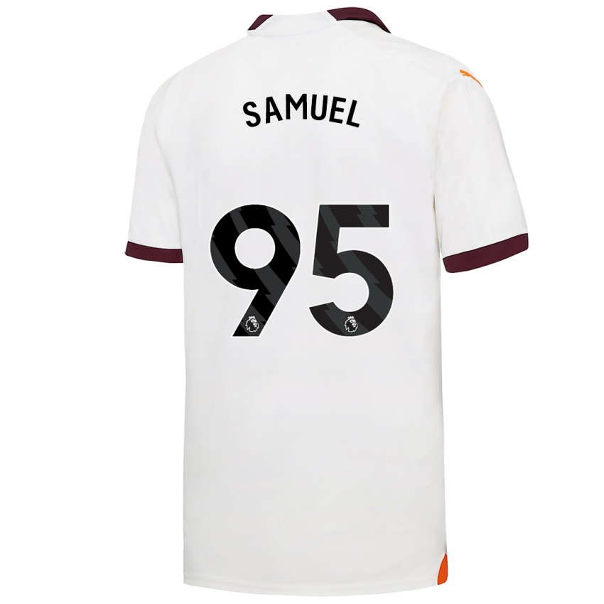 Dzieci Lakyle Samuel #95 Biały Wyjazdowa Koszulka 2023/24 Koszulki Klubowe