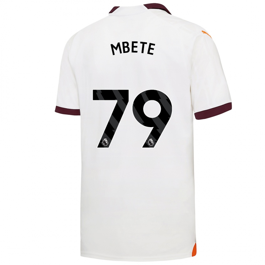 Dzieci Luke Mbete #79 Biały Wyjazdowa Koszulka 2023/24 Koszulki Klubowe