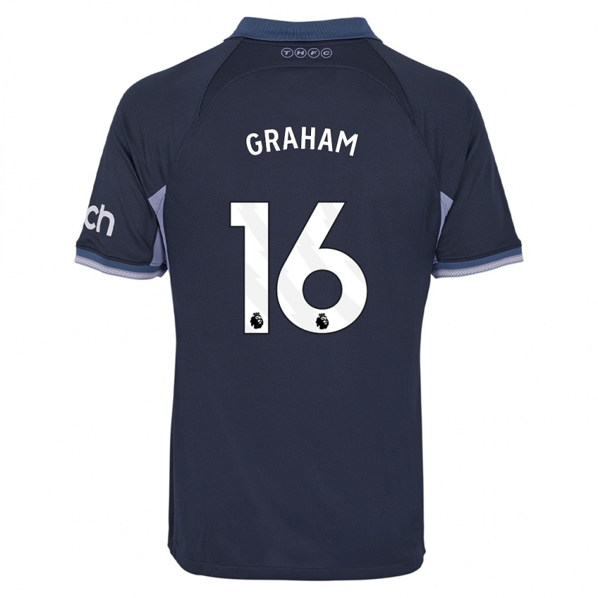 Dzieci Kit Graham #16 Ciemny Niebieski Wyjazdowa Koszulka 2023/24 Koszulki Klubowe