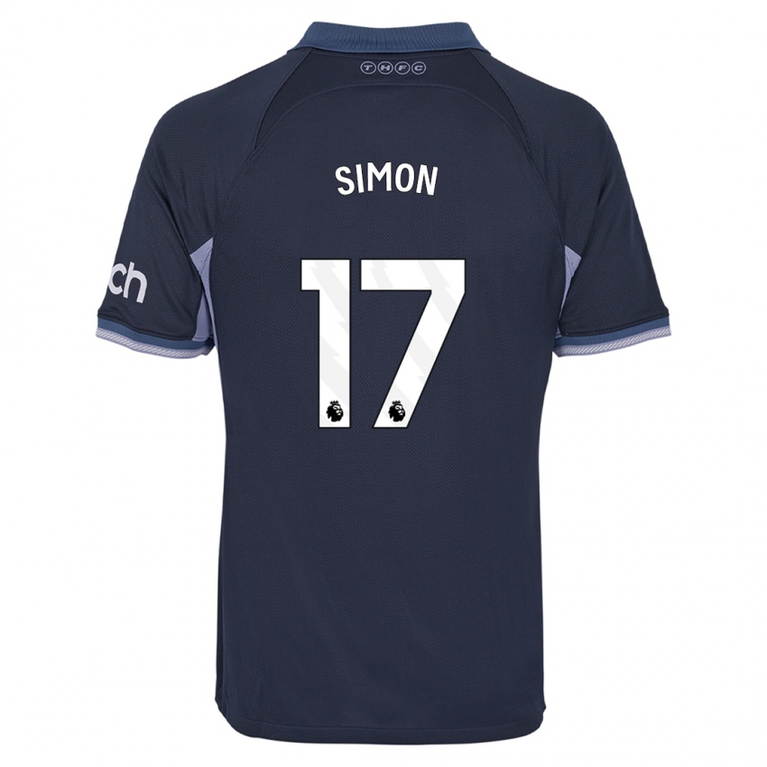 Dzieci Kyah Simon #17 Ciemny Niebieski Wyjazdowa Koszulka 2023/24 Koszulki Klubowe