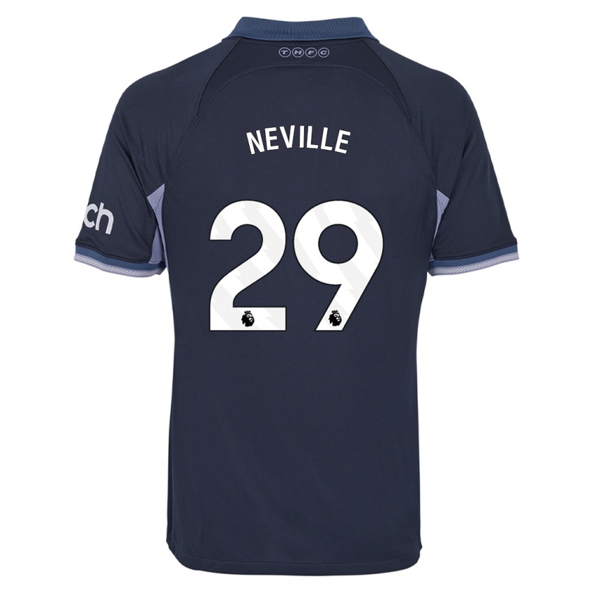 Dzieci Ashleigh Neville #29 Ciemny Niebieski Wyjazdowa Koszulka 2023/24 Koszulki Klubowe