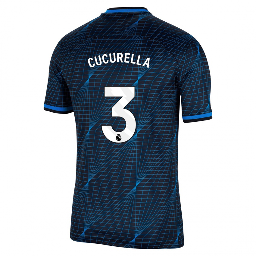 Dzieci Marc Cucurella #3 Ciemny Niebieski Wyjazdowa Koszulka 2023/24 Koszulki Klubowe