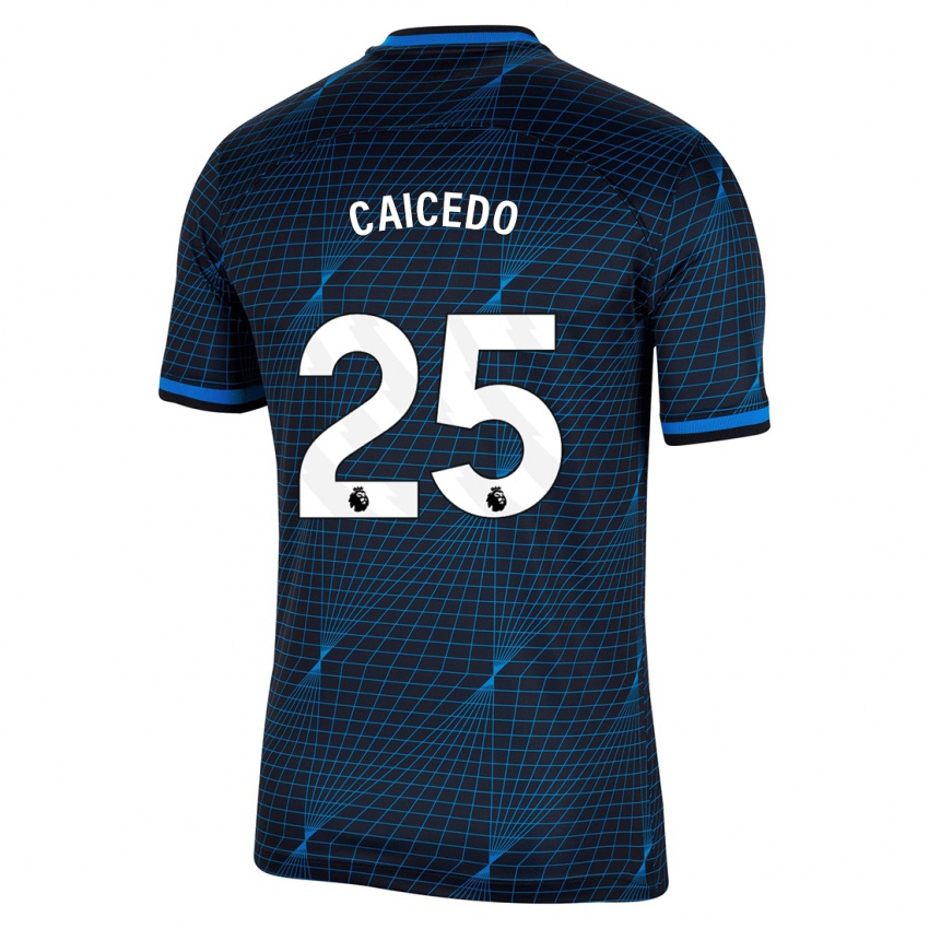 Dzieci Moisés Caicedo #25 Ciemny Niebieski Wyjazdowa Koszulka 2023/24 Koszulki Klubowe