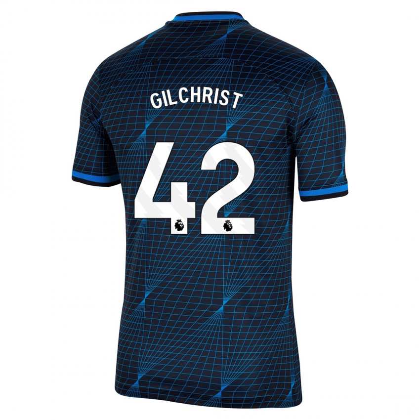Dzieci Alfie Gilchrist #42 Ciemny Niebieski Wyjazdowa Koszulka 2023/24 Koszulki Klubowe