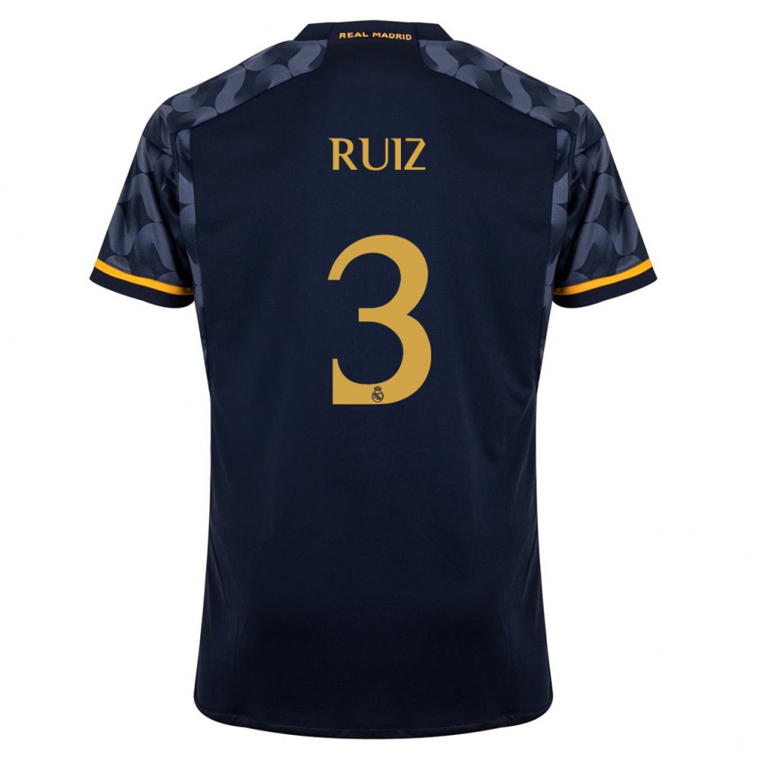 Dzieci David Ruiz #3 Ciemny Niebieski Wyjazdowa Koszulka 2023/24 Koszulki Klubowe