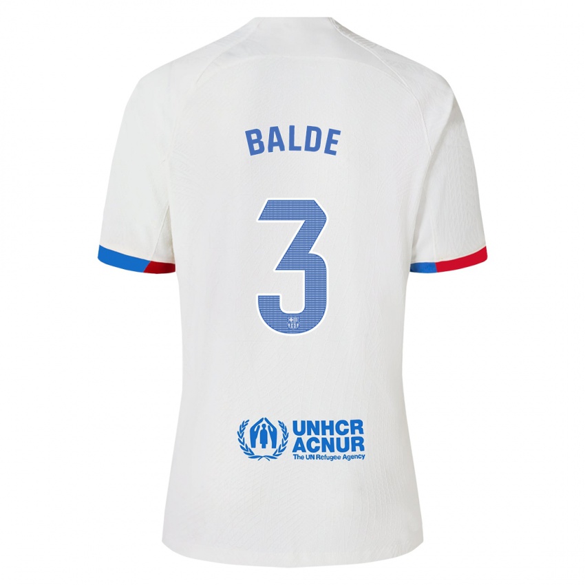 Dzieci Alejandro Balde #3 Biały Wyjazdowa Koszulka 2023/24 Koszulki Klubowe