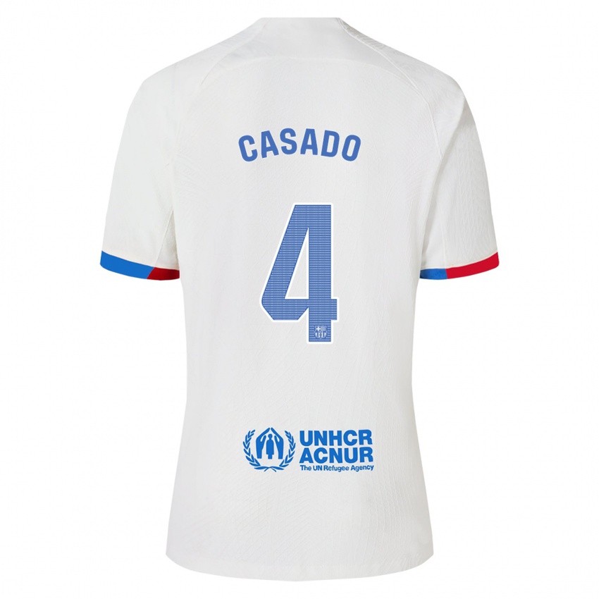 Dzieci Marc Casado #4 Biały Wyjazdowa Koszulka 2023/24 Koszulki Klubowe
