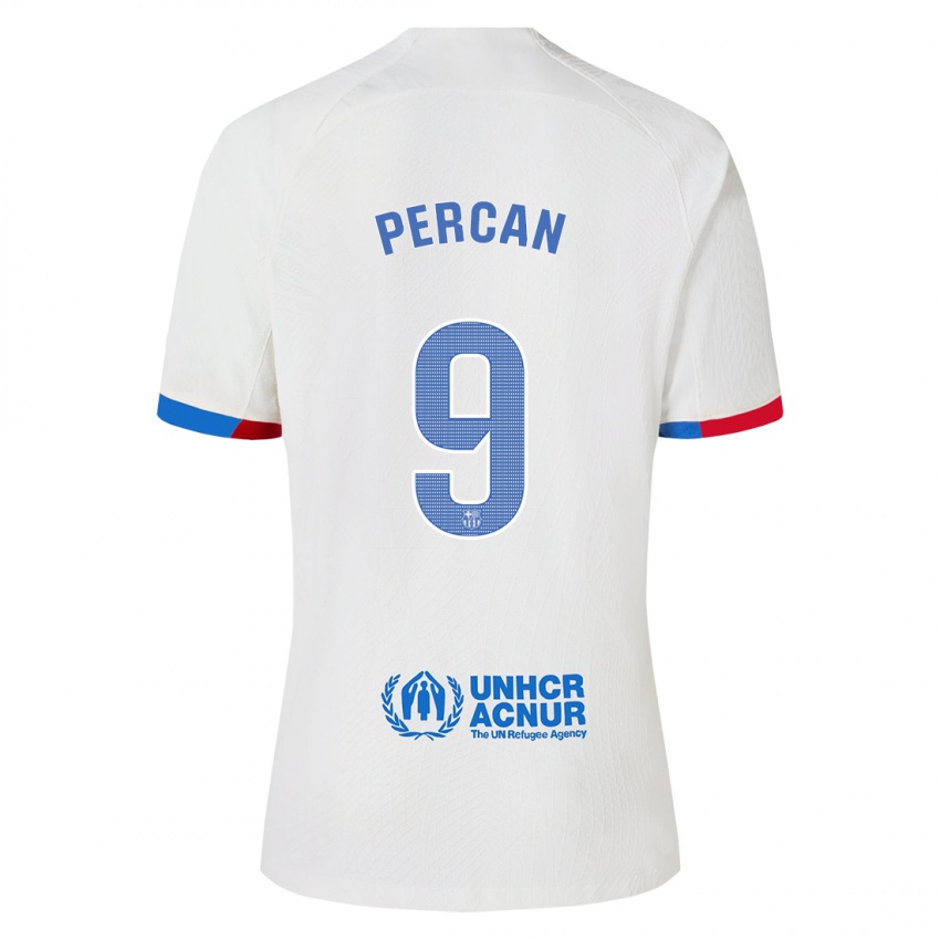 Dzieci Diego Percan #9 Biały Wyjazdowa Koszulka 2023/24 Koszulki Klubowe