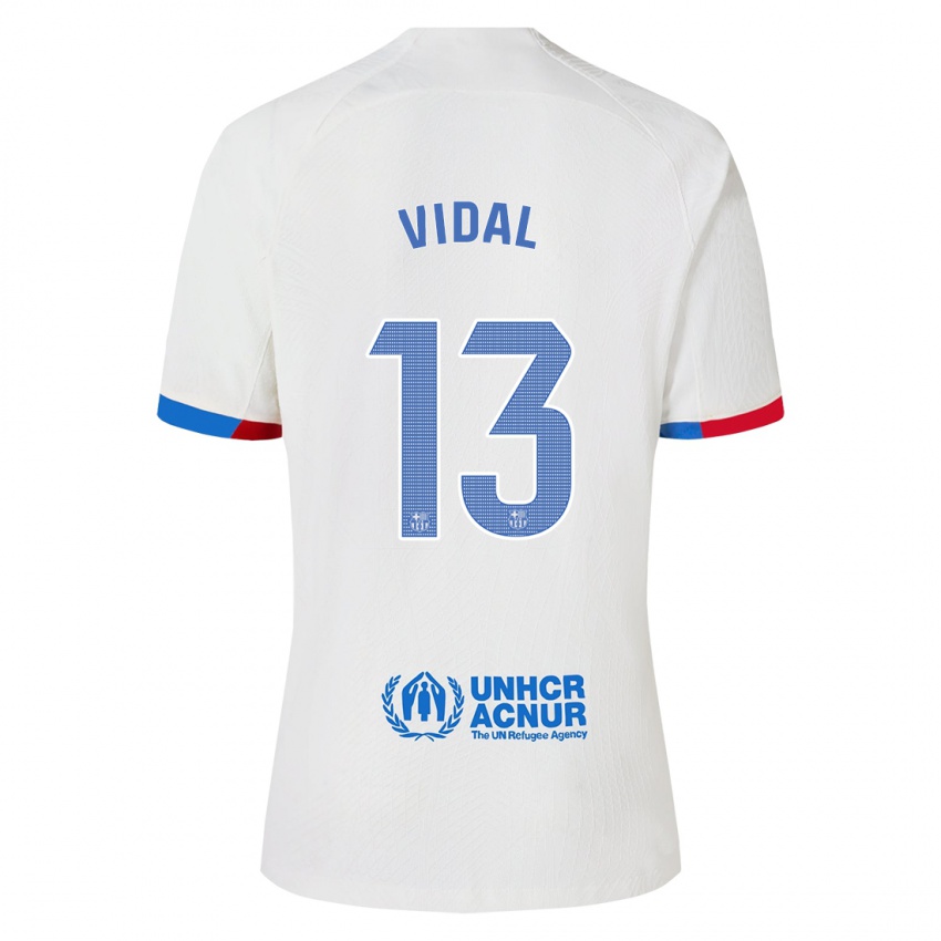Dzieci Marc Vidal #13 Biały Wyjazdowa Koszulka 2023/24 Koszulki Klubowe