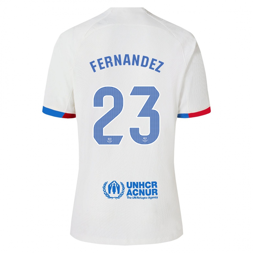 Dzieci Pelayo Fernandez #23 Biały Wyjazdowa Koszulka 2023/24 Koszulki Klubowe
