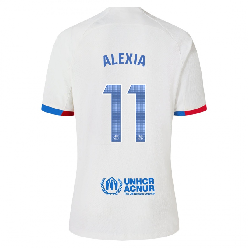 Dzieci Alexia Putellas #11 Biały Wyjazdowa Koszulka 2023/24 Koszulki Klubowe