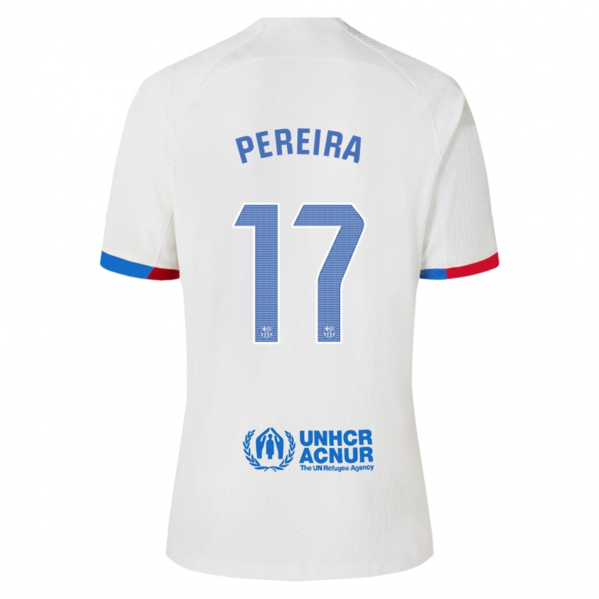 Dzieci Andrea Pereira #17 Biały Wyjazdowa Koszulka 2023/24 Koszulki Klubowe