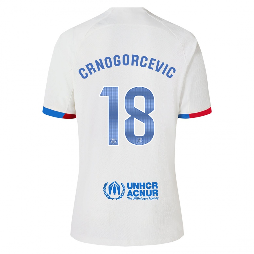 Dzieci Ana-Maria Crnogorcevic #18 Biały Wyjazdowa Koszulka 2023/24 Koszulki Klubowe