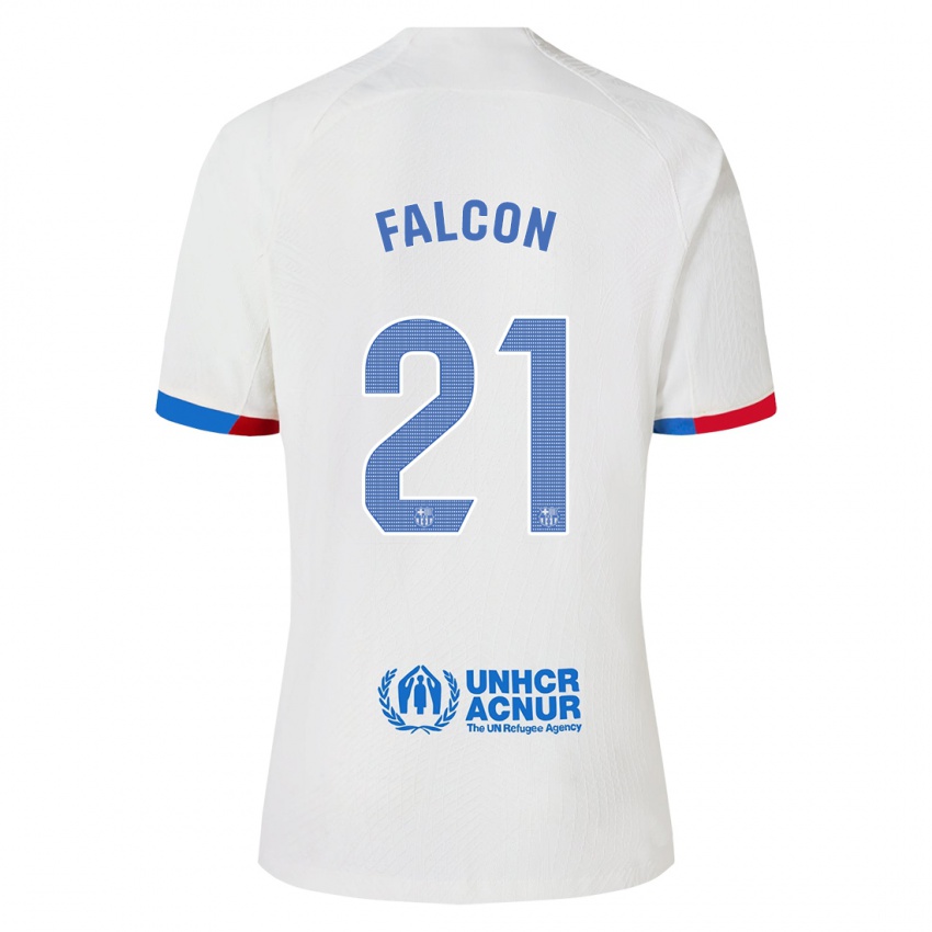 Dzieci Andrea Falcon #21 Biały Wyjazdowa Koszulka 2023/24 Koszulki Klubowe