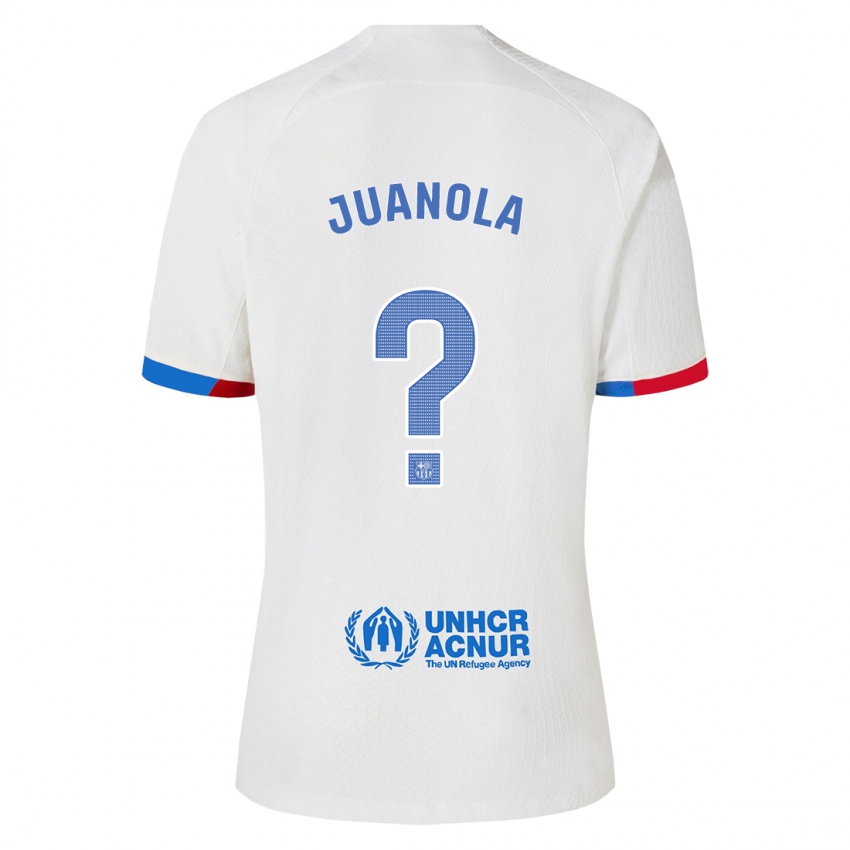 Dzieci Mika Juanola #0 Biały Wyjazdowa Koszulka 2023/24 Koszulki Klubowe