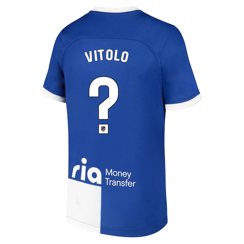 Dzieci Vitolo #0 Niebiesko Biały Wyjazdowa Koszulka 2023/24 Koszulki Klubowe