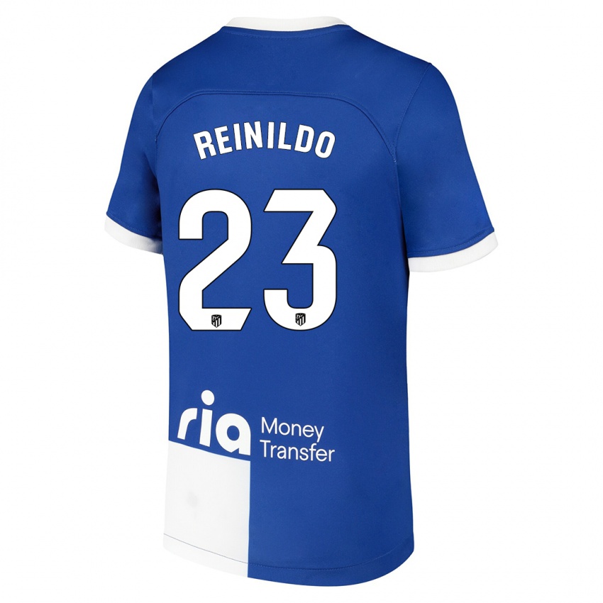 Dzieci Reinildo Mandava #23 Niebiesko Biały Wyjazdowa Koszulka 2023/24 Koszulki Klubowe