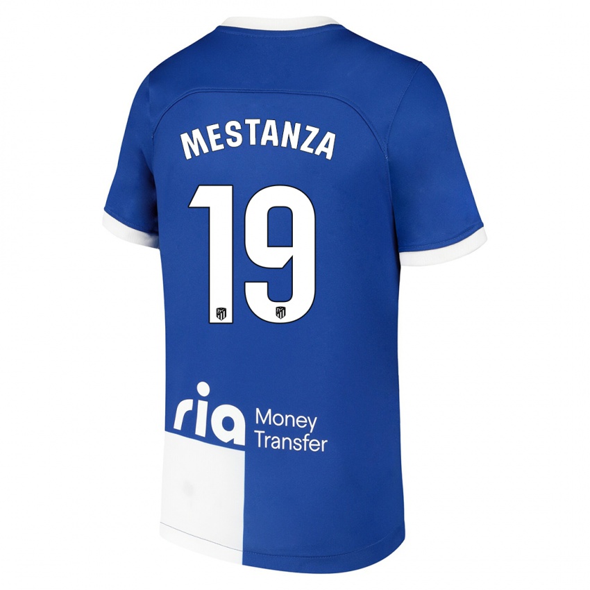 Dzieci Alejandro Mestanza #19 Niebiesko Biały Wyjazdowa Koszulka 2023/24 Koszulki Klubowe