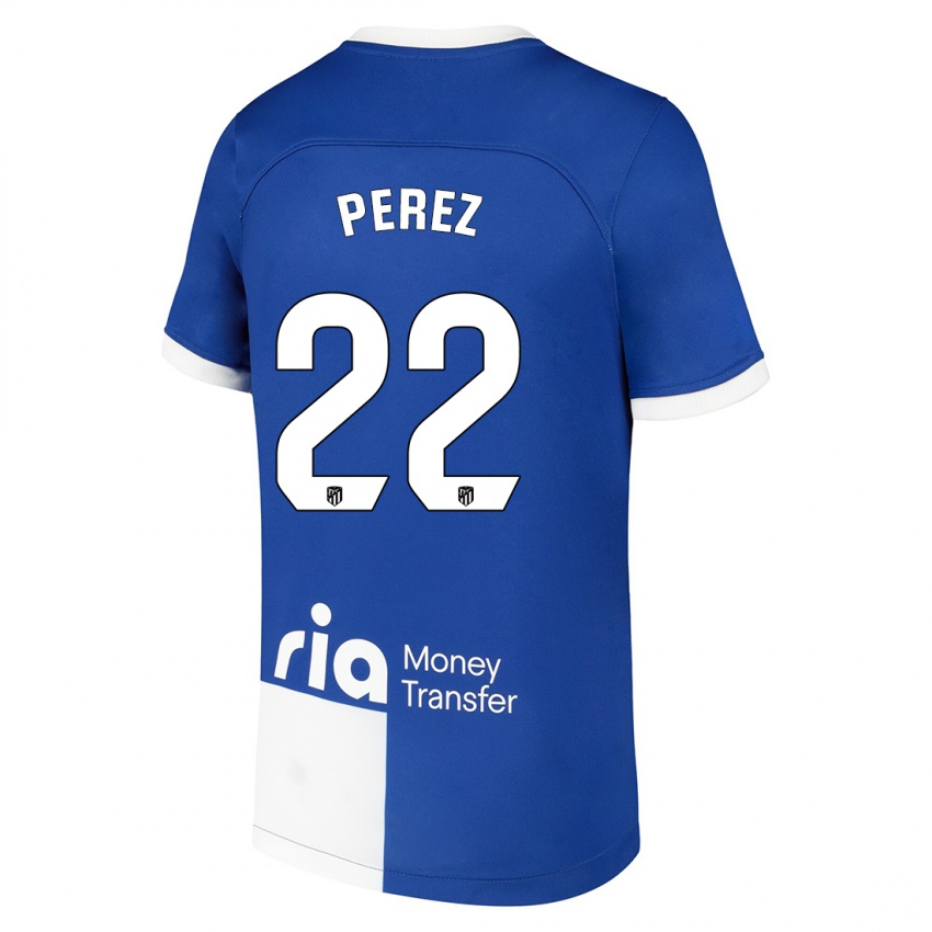 Dzieci Pablo Pérez #22 Niebiesko Biały Wyjazdowa Koszulka 2023/24 Koszulki Klubowe