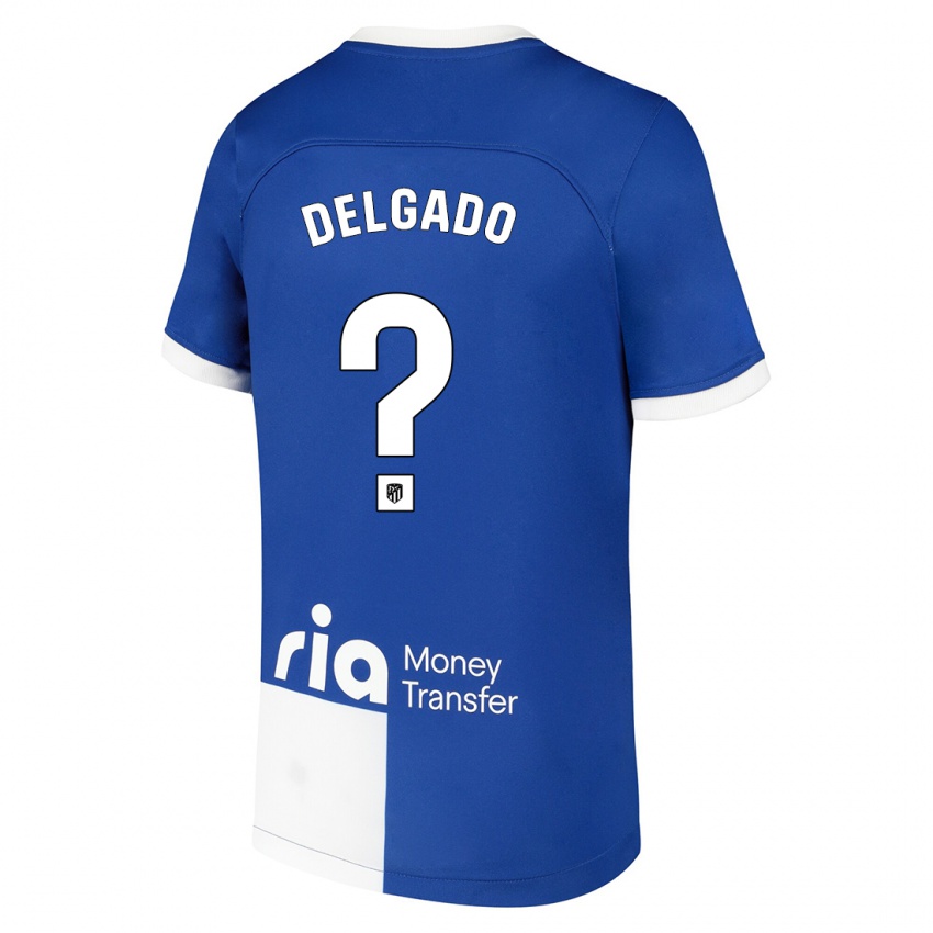 Dzieci Gonzalo Onrubia Delgado #0 Niebiesko Biały Wyjazdowa Koszulka 2023/24 Koszulki Klubowe