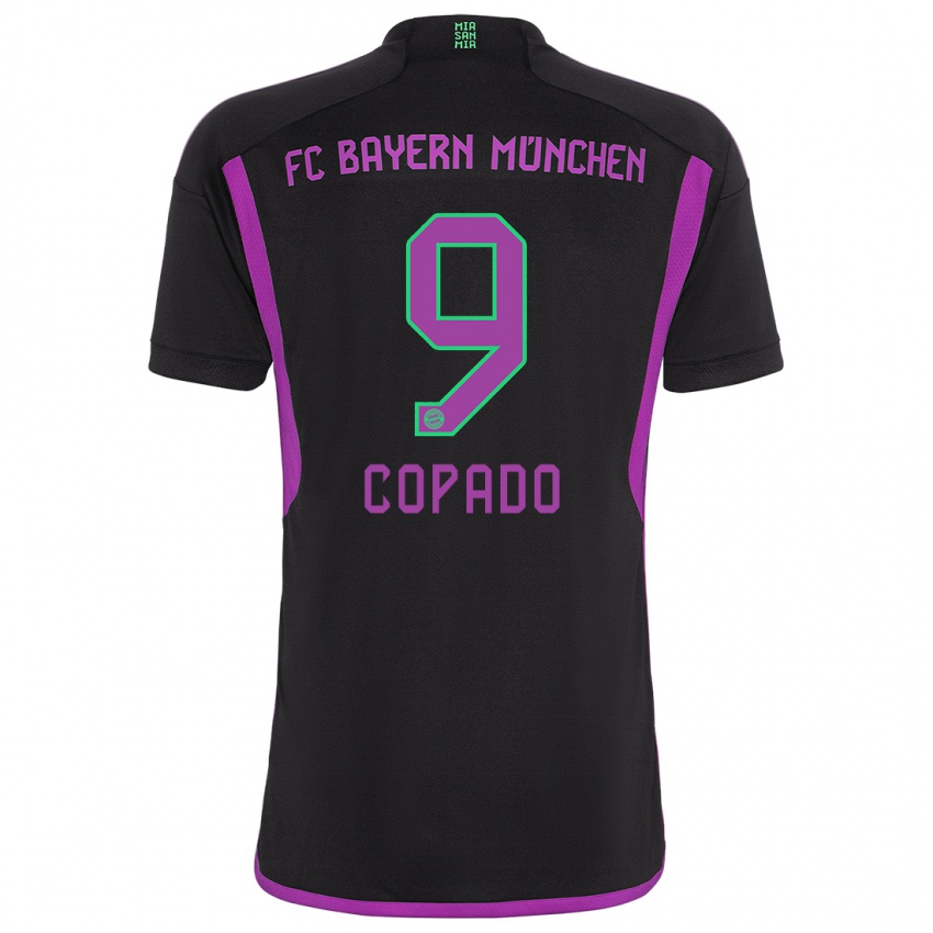Dzieci Lucas Copado #9 Czarny Wyjazdowa Koszulka 2023/24 Koszulki Klubowe