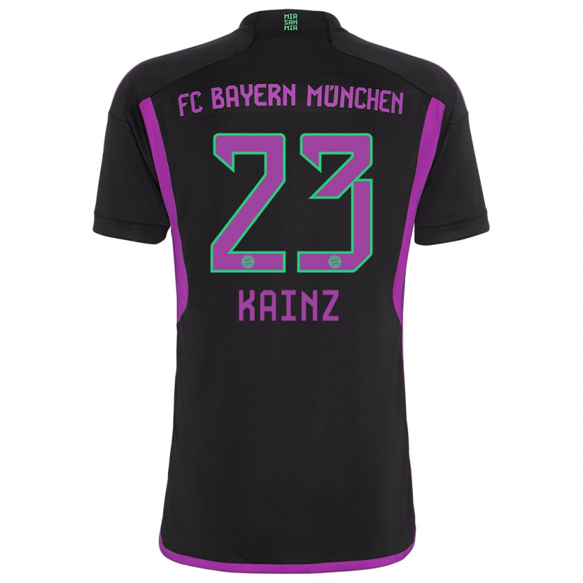 Dzieci Manuel Kainz #23 Czarny Wyjazdowa Koszulka 2023/24 Koszulki Klubowe