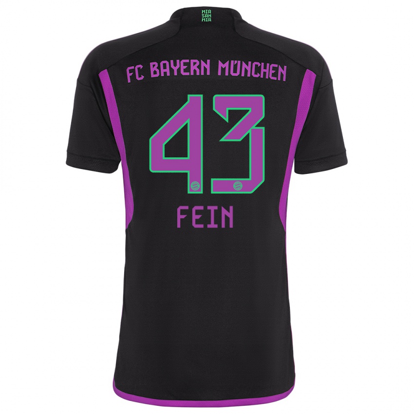 Dzieci Adrian Fein #43 Czarny Wyjazdowa Koszulka 2023/24 Koszulki Klubowe