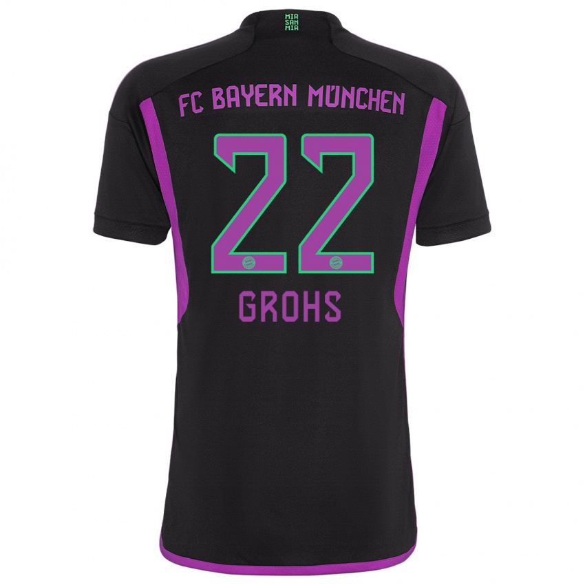 Dzieci Maria Luisa Grohs #22 Czarny Wyjazdowa Koszulka 2023/24 Koszulki Klubowe