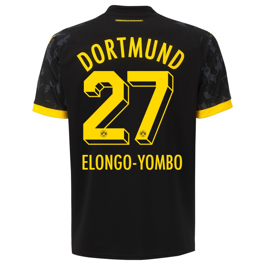 Dzieci Rodney Elongo-Yombo #27 Czarny Wyjazdowa Koszulka 2023/24 Koszulki Klubowe