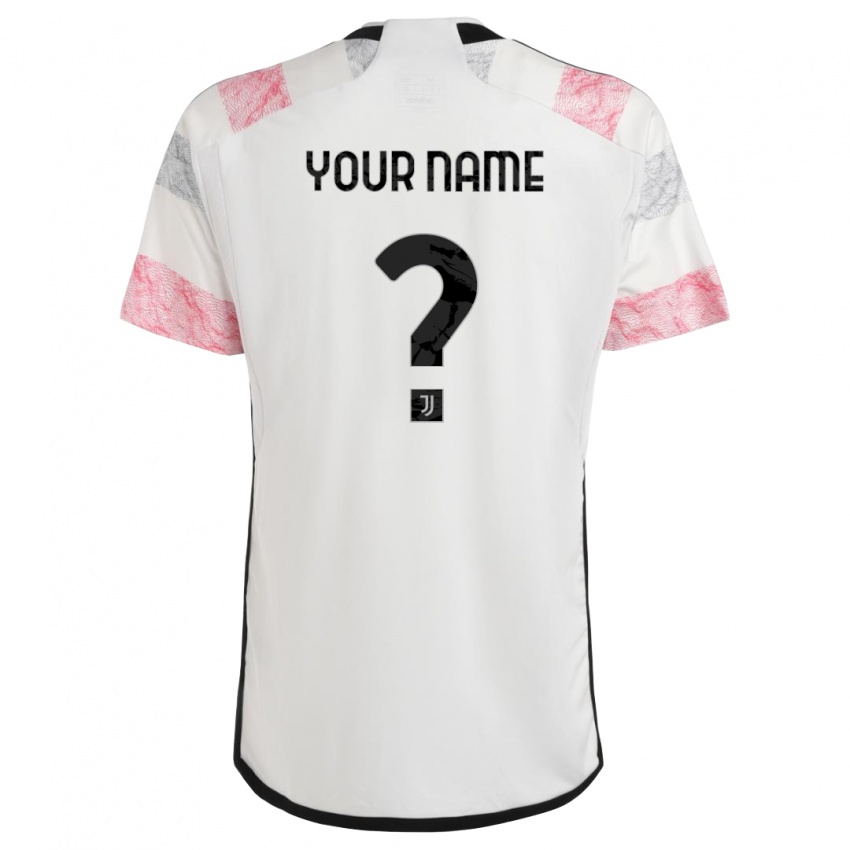 Dzieci Twoje Imię #0 Biały Różowy Wyjazdowa Koszulka 2023/24 Koszulki Klubowe