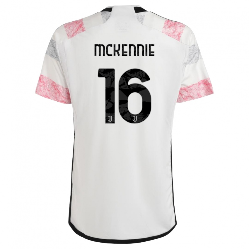 Dzieci Weston Mckennie #16 Biały Różowy Wyjazdowa Koszulka 2023/24 Koszulki Klubowe