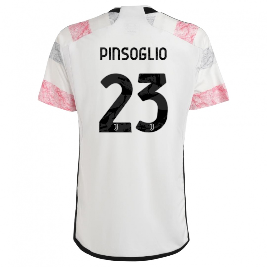 Dzieci Carlo Pinsoglio #23 Biały Różowy Wyjazdowa Koszulka 2023/24 Koszulki Klubowe
