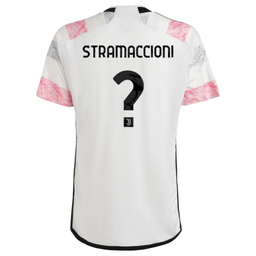 Dzieci Diego Stramaccioni #0 Biały Różowy Wyjazdowa Koszulka 2023/24 Koszulki Klubowe