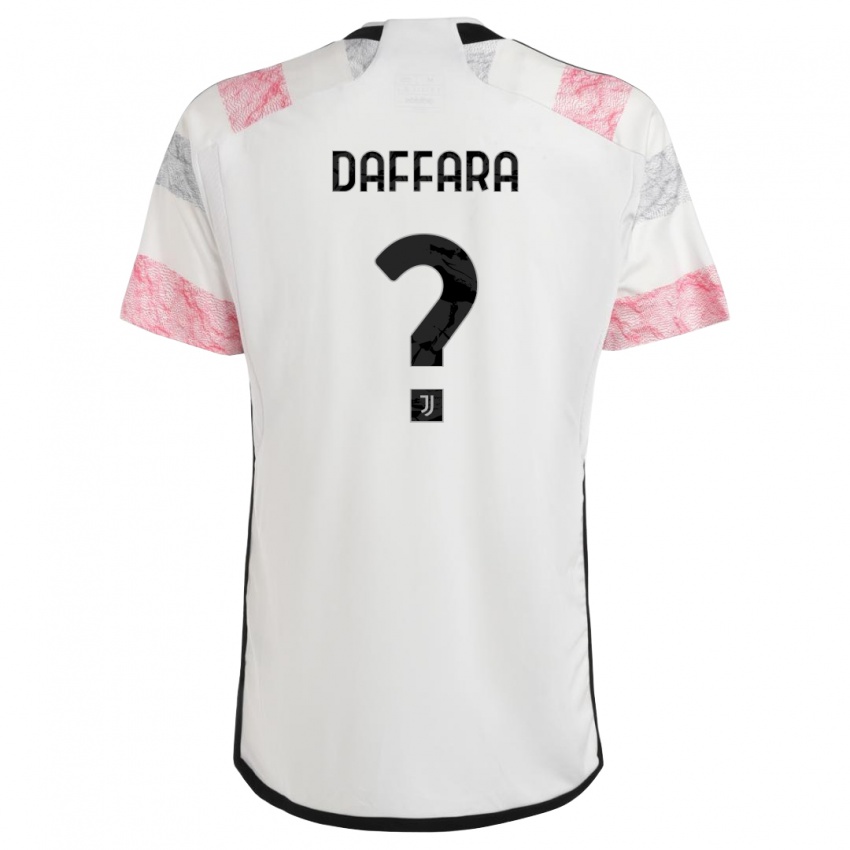 Dzieci Giovanni Daffara #0 Biały Różowy Wyjazdowa Koszulka 2023/24 Koszulki Klubowe