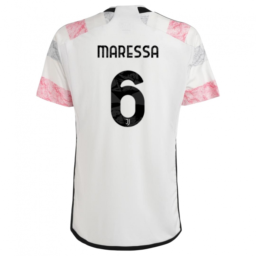 Dzieci Tommaso Maressa #6 Biały Różowy Wyjazdowa Koszulka 2023/24 Koszulki Klubowe