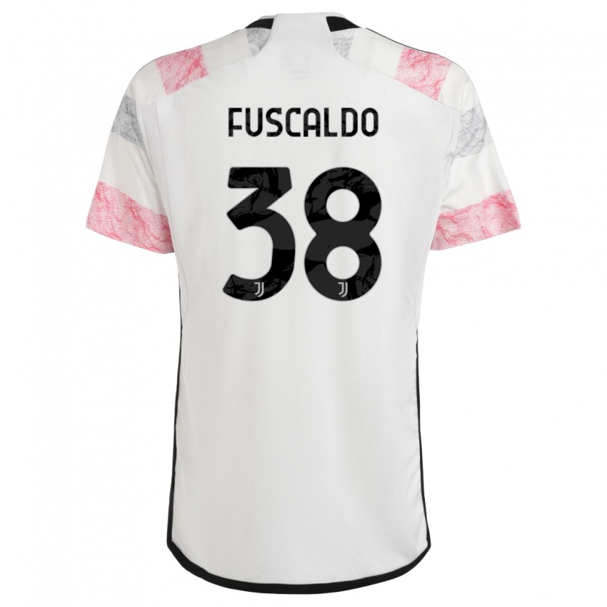 Dzieci Matteo Fuscaldo #38 Biały Różowy Wyjazdowa Koszulka 2023/24 Koszulki Klubowe