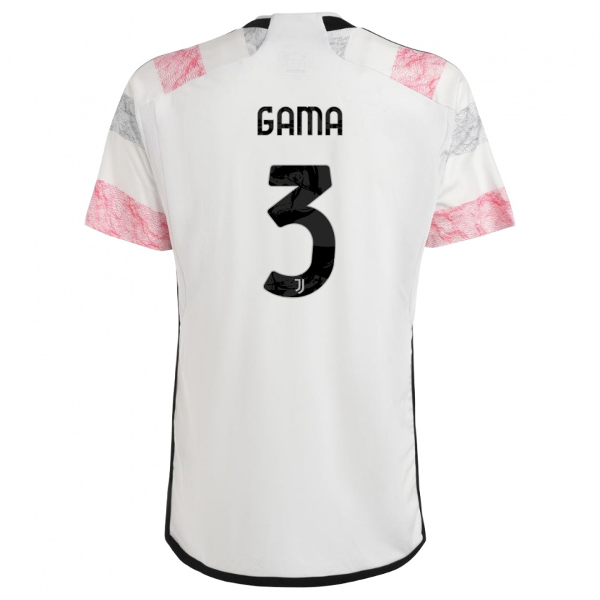Dzieci Sara Gama #3 Biały Różowy Wyjazdowa Koszulka 2023/24 Koszulki Klubowe