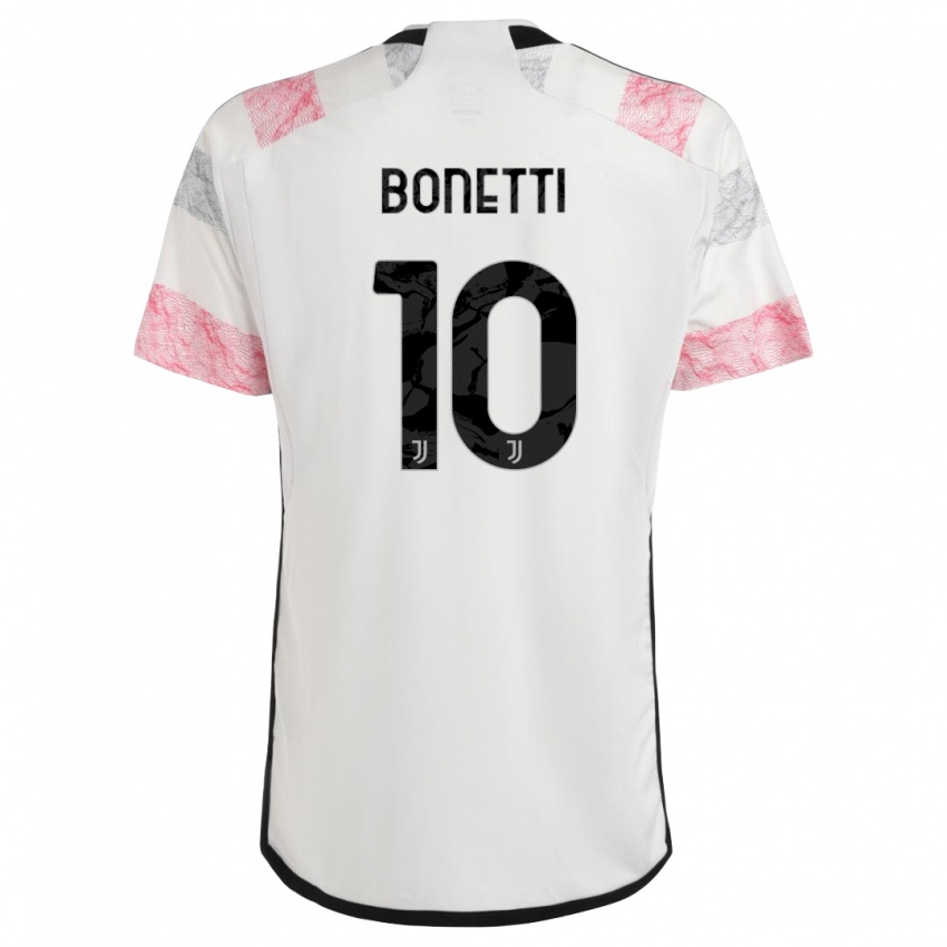 Dzieci Andrea Bonetti #10 Biały Różowy Wyjazdowa Koszulka 2023/24 Koszulki Klubowe