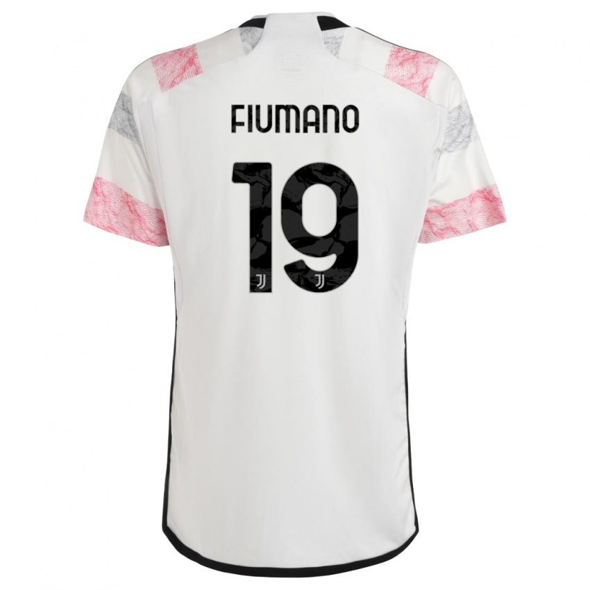 Dzieci Filippo Fiumano #19 Biały Różowy Wyjazdowa Koszulka 2023/24 Koszulki Klubowe