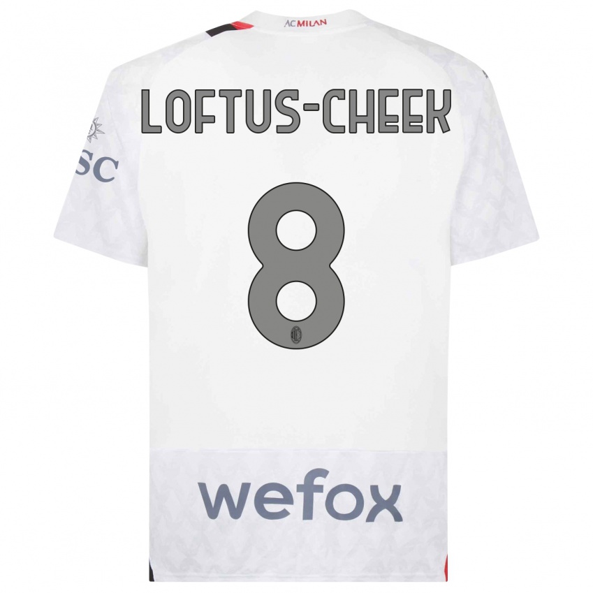 Dzieci Ruben Loftus-Cheek #8 Biały Wyjazdowa Koszulka 2023/24 Koszulki Klubowe