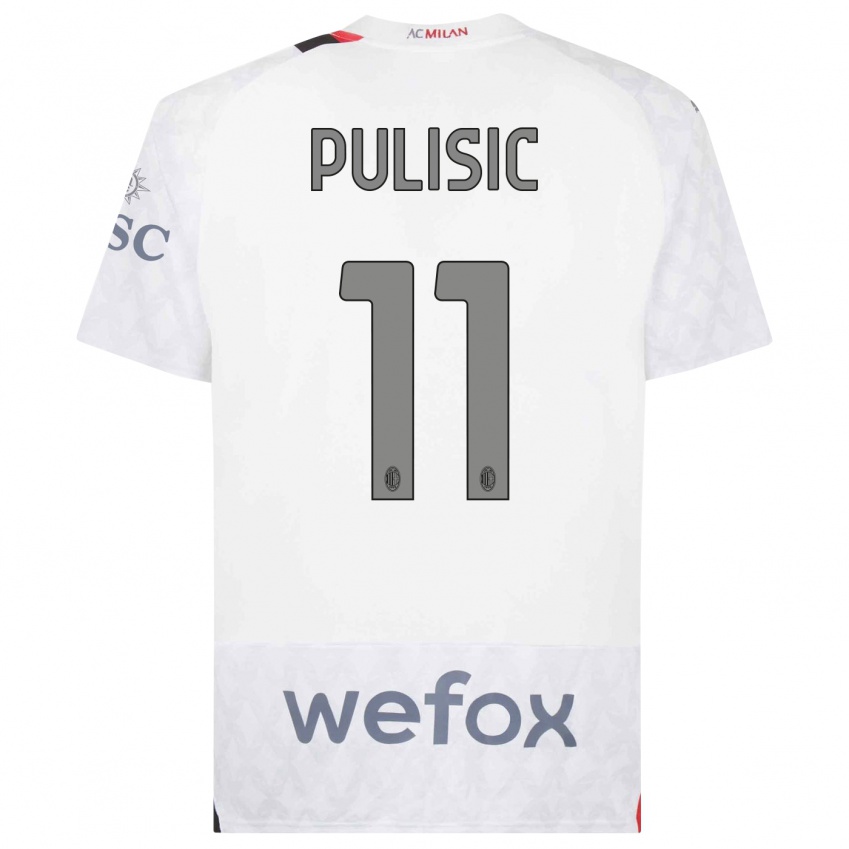 Dzieci Christian Pulisic #11 Biały Wyjazdowa Koszulka 2023/24 Koszulki Klubowe