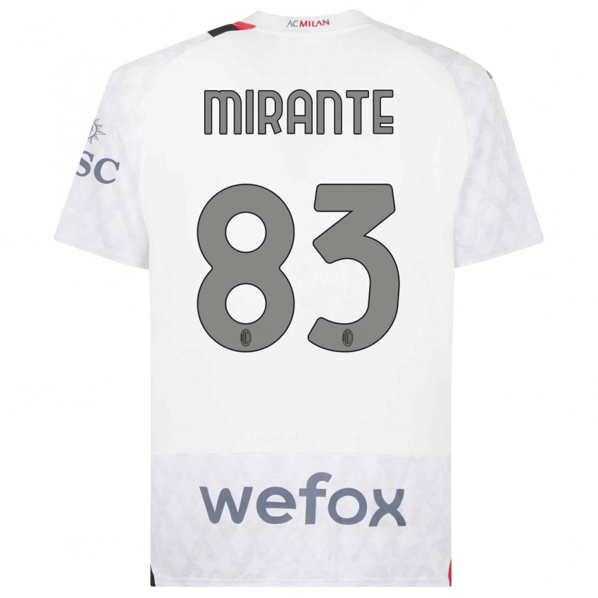 Dzieci Antonio Mirante #83 Biały Wyjazdowa Koszulka 2023/24 Koszulki Klubowe